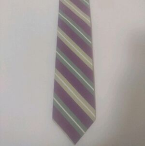 Ben Sherman 57" X 3" Lavender, Sage & Cream Diagonal Striped Silk Tie